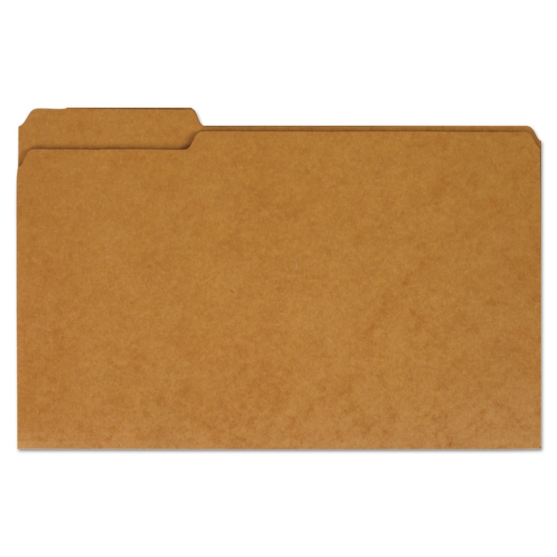 REINFORCED KRAFT TOP TAB FILE FOLDERS, 1/3-CUT TABS, LEGAL SIZE, KRAFT, 100/BOX