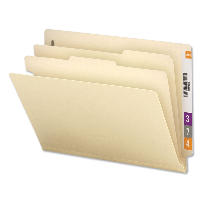 SIX-SECTION MANILA END TAB CLASSIFICATION FOLDERS, 2 DIVIDERS, LETTER SIZE, MANILA, 10/BOX