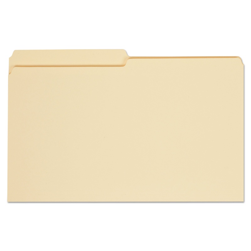 TOP TAB MANILA FILE FOLDERS, 1/2-CUT TABS, ASSORTED POSITIONS, LEGAL SIZE, 11 PT. MANILA, 100/BOX