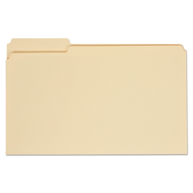 TOP TAB MANILA FILE FOLDERS, 1/3-CUT TABS, ASSORTED POSITIONS, LEGAL SIZE, 11 PT. MANILA, 100/BOX