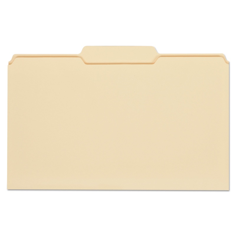 TOP TAB MANILA FILE FOLDERS, 1/3-CUT TABS, CENTER POSITION, LEGAL SIZE, 11 PT. MANILA, 100/BOX