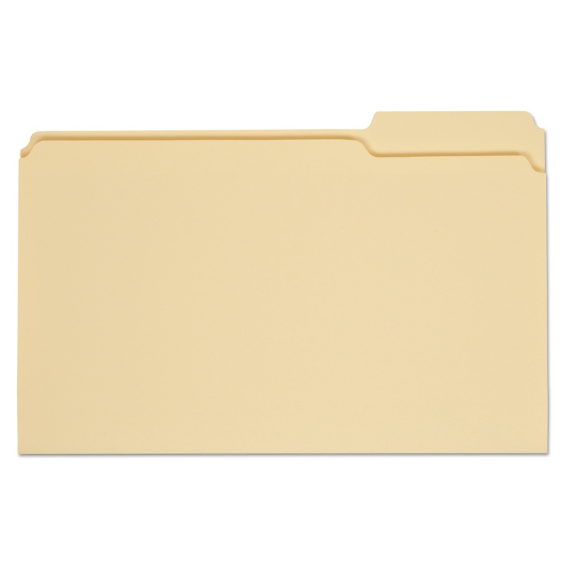 TOP TAB MANILA FILE FOLDERS, 1/3-CUT TABS, RIGHT POSITION, LEGAL SIZE, 11 PT. MANILA, 100/BOX