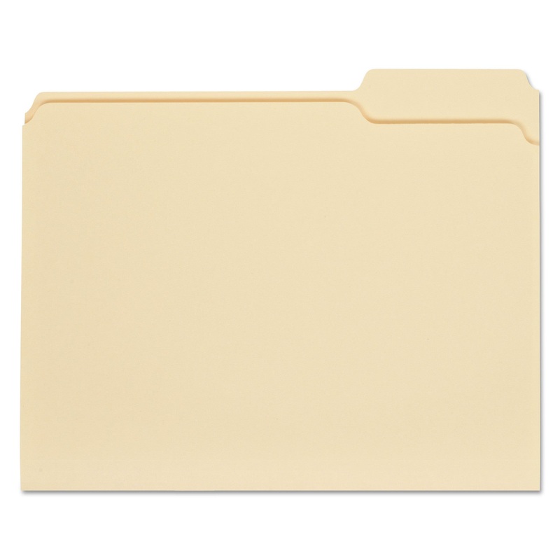 TOP TAB MANILA FILE FOLDERS, 1/3-CUT TABS, RIGHT POSITION, LETTER SIZE, 11 PT. MANILA, 100/BOX