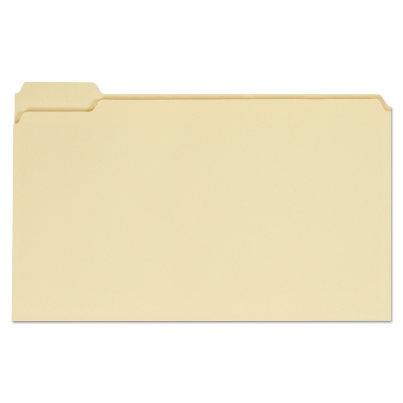 TOP TAB MANILA FILE FOLDERS, 1/5-CUT TABS, ASSORTED POSITIONS, LEGAL SIZE, 11 PT. MANILA, 100/BOX