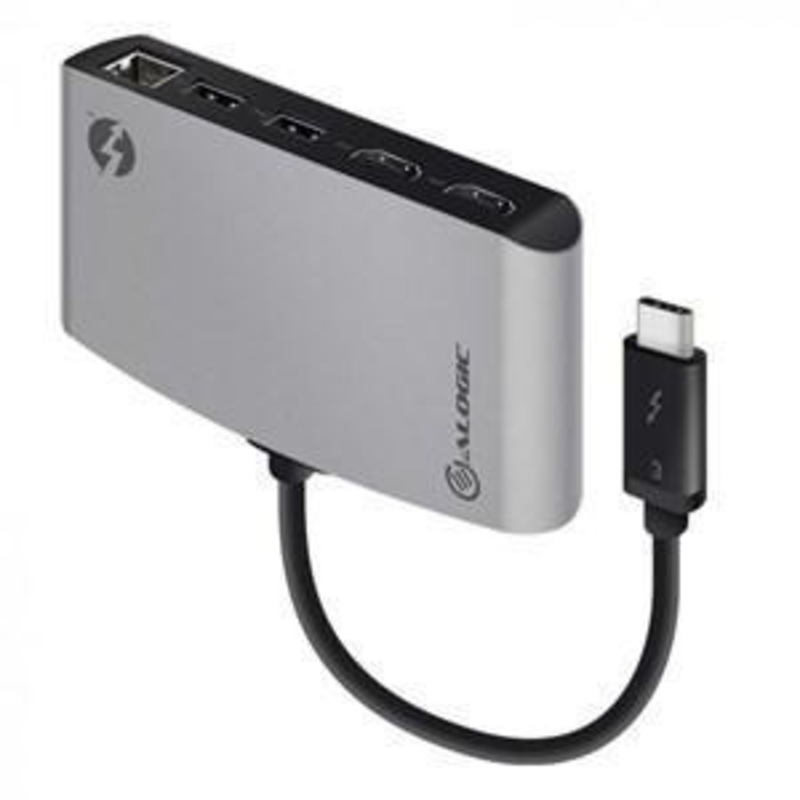 ALOGIC THUNDERBOLT 3 DUAL HDMI PORTABLE DOCKING STATION WITH 4K – SPACE GREY