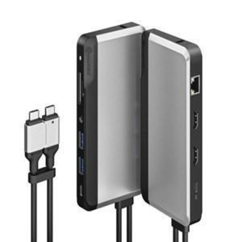 ALOGIC TWIN USB-C 10-IN-1 SUPER DOCK WITH DUAL DISPLAY- 2 X 4K HDMI 2 X USB-A 1 USB-C (100W POWER DELIVERY) 1 X USB-C  SD/MICRO CARD READER