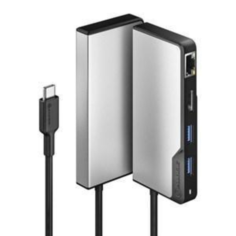 ALOGIC USB-C FUSION ALPHA 5-IN-1 HUB- 1 X HDMI 4K 2 X USB-A (USB 3.0) 1 X GIGABIT ETHERNET 1 X USB-C – SPACE GREY