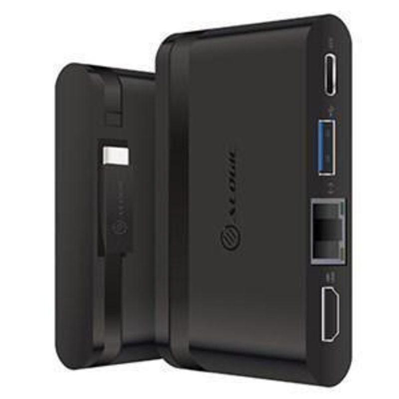 ALOGIC USB-C TRAVEL DOCK WITH POWER DELIVERY (100W) HDMI (F) x 1 up to 4K (30Hz) 1 X USB-C 1 X USB-A 1 X GIGABIT