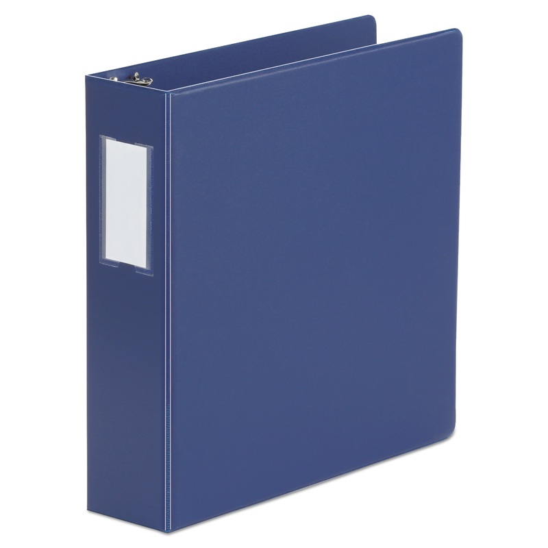 DELUXE NON-VIEW D-RING BINDER WITH LABEL HOLDER, 3 RINGS, 2″ CAPACITY, 11 X 8.5, ROYAL BLUE
