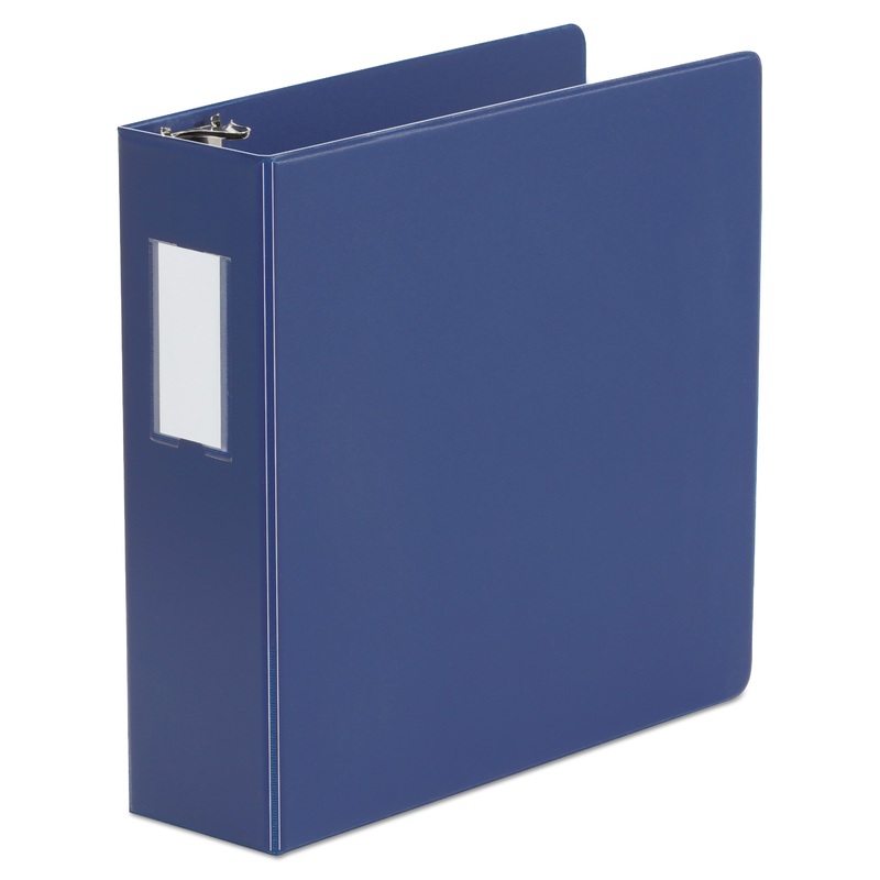 DELUXE NON-VIEW D-RING BINDER WITH LABEL HOLDER, 3 RINGS, 3″ CAPACITY, 11 X 8.5, ROYAL BLUE