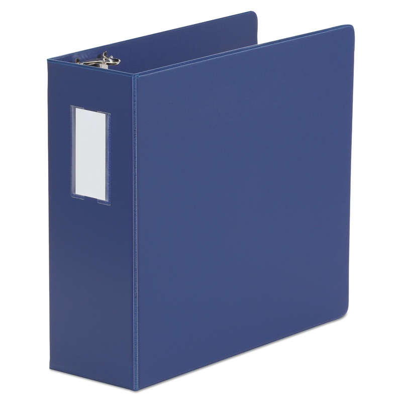 DELUXE NON-VIEW D-RING BINDER WITH LABEL HOLDER, 3 RINGS, 4″ CAPACITY, 11 X 8.5, ROYAL BLUE