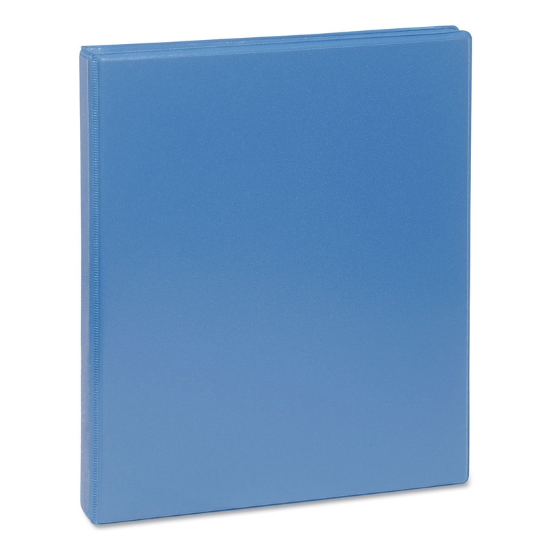 DELUXE ROUND RING VIEW BINDER, 3 RINGS, 0.5″ CAPACITY, 11 X 8.5, LIGHT BLUE