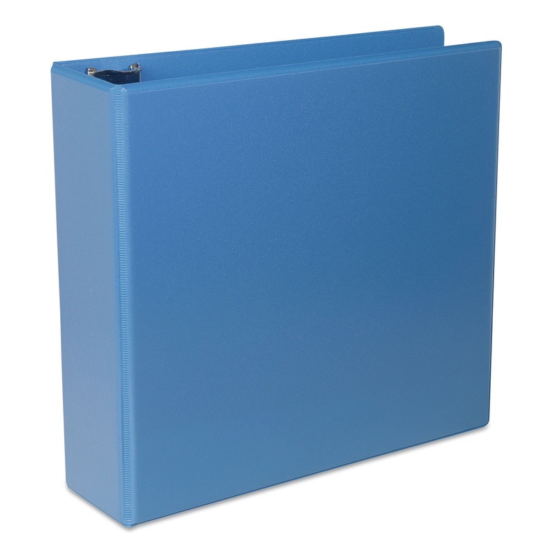 DELUXE ROUND RING VIEW BINDER, 3 RINGS, 3″ CAPACITY, 11 X 8.5, LIGHT BLUE