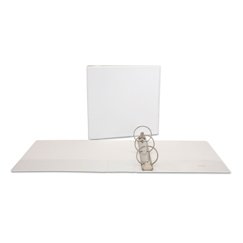 DELUXE ROUND RING VIEW BINDER, 3 RINGS, 3″ CAPACITY, 11 X 8.5, WHITE