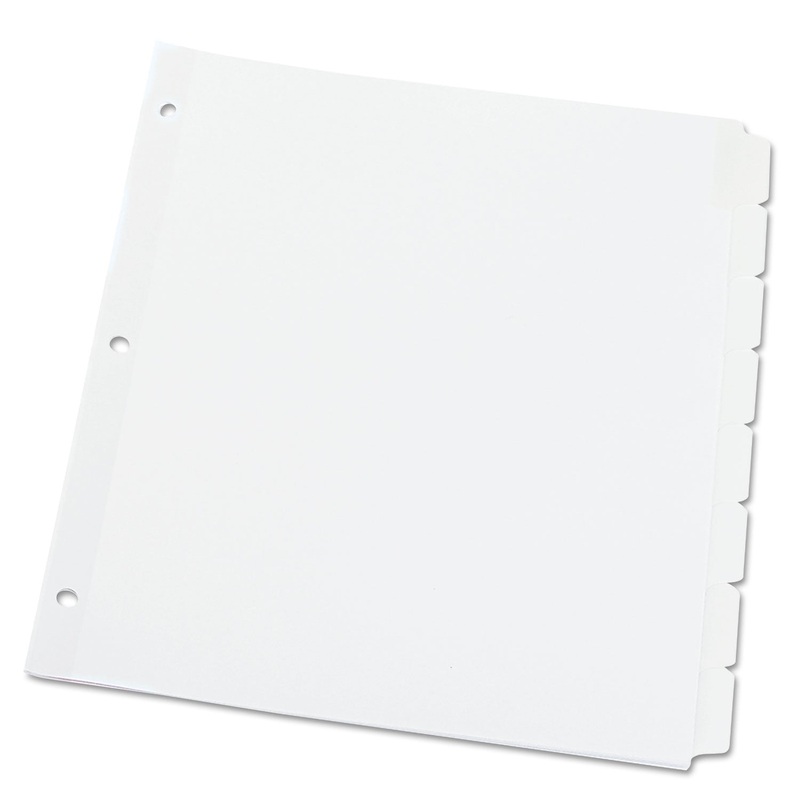 DELUXE WRITE-ON/ERASABLE TAB INDEX, 8-TAB, 11 X 8.5, WHITE, 1 SET