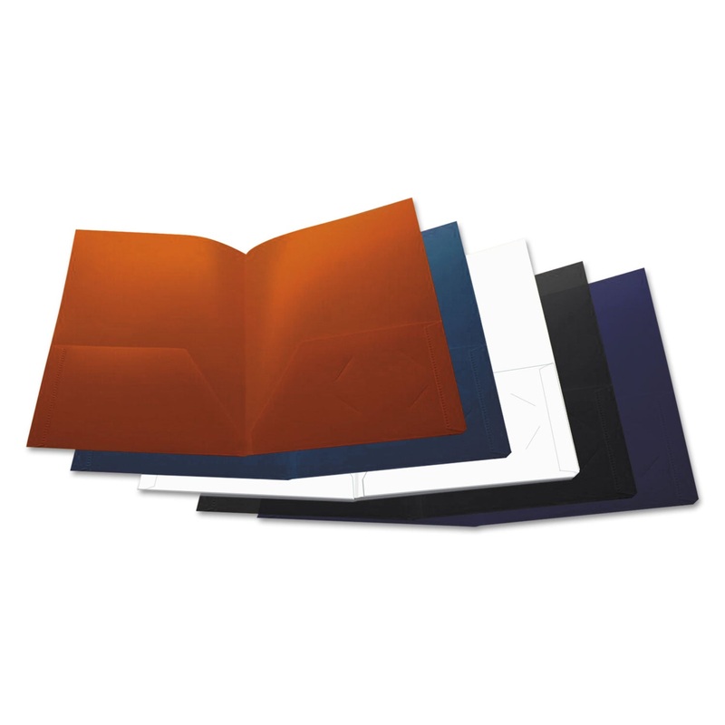 Two-Pocket Plastic Folders, 11 X 8 1/2, Assorted, 10/pack