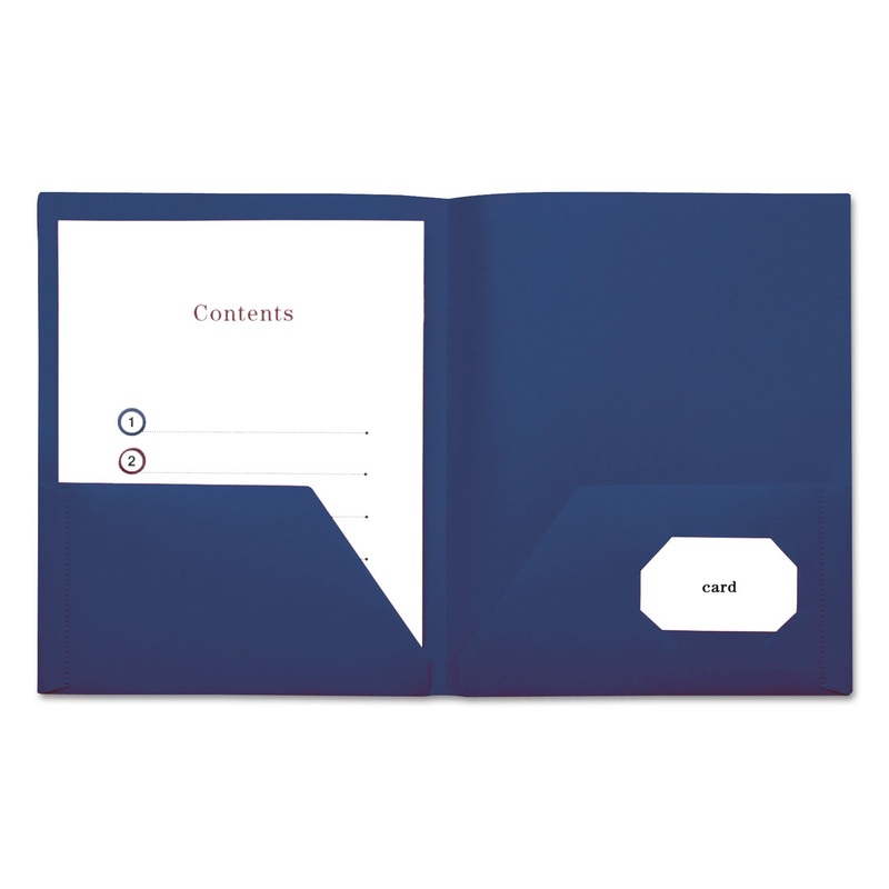 Two-Pocket Plastic Folders, 11 X 8 1/2, Royal Blue, 10/pack