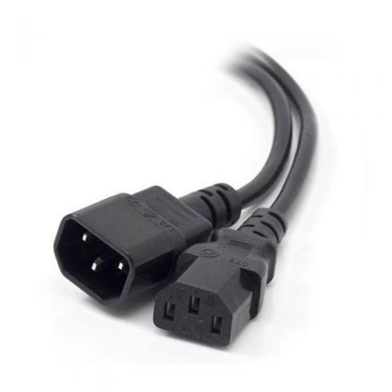 ALOGIC 2M IEC C13 TO IEC C14 COMPUTER POWER EXTENSION CORD MALE TO FEMALE BLACK