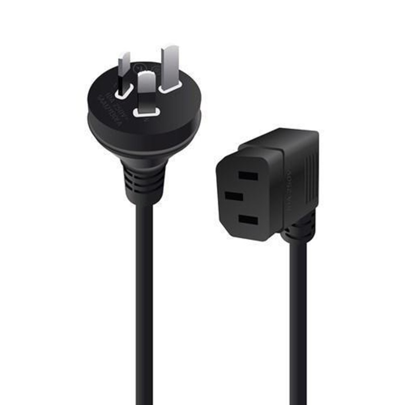 ALOGIC 3M 3 PIN AUS MALE TO RIGHT ANGLE IEC C13 FEMALE POWER CABLE