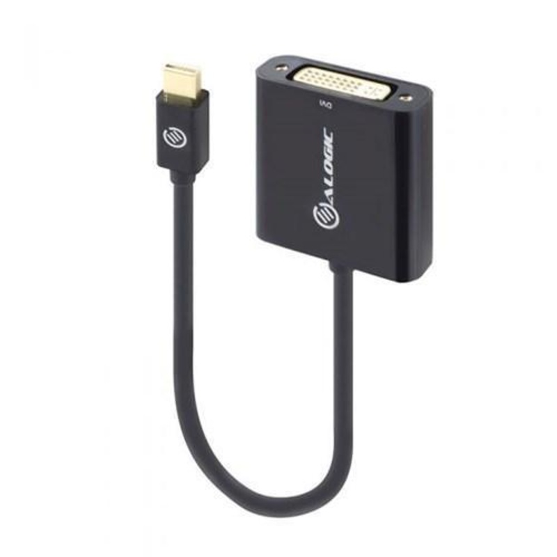 ALOGIC ELEMENTS 20CM MINI DISPLAYPORT TO DVI ADAPTER MALE TO FEMALE BLACK