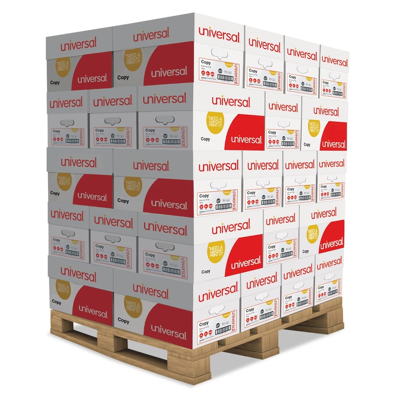 COPY PAPER, 92 BRIGHT, 20LB, 8.5 X 11, WHITE, 500 SHEETS/REAM, 10 REAMS/CARTON, 40 CARTONS/PALLET