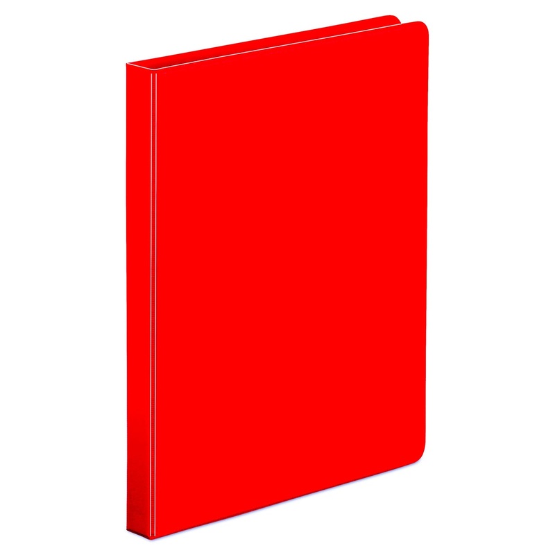 ECONOMY NON-VIEW ROUND RING BINDER, 3 RINGS, 0.5″ CAPACITY, 11 X 8.5, RED