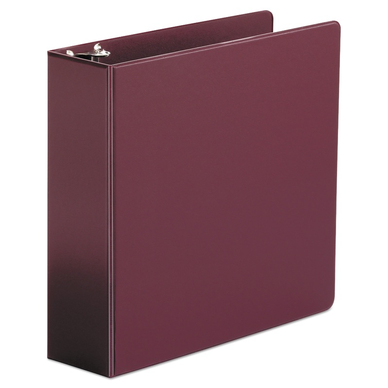 ECONOMY NON-VIEW ROUND RING BINDER, 3 RINGS, 3″ CAPACITY, 11 X 8.5, BURGUNDY