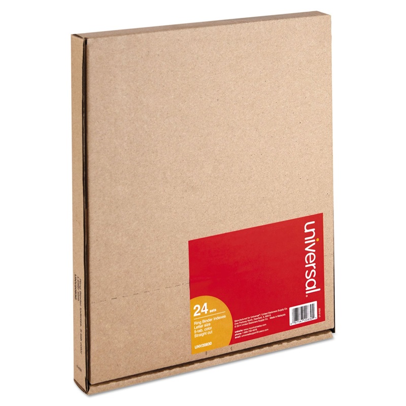 INSERTABLE TAB INDEX, 5-TAB, 11 X 8.5, BUFF, 24 SETS