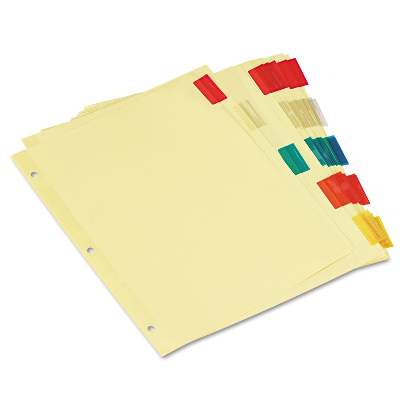 INSERTABLE TAB INDEX, 5-TAB, 11 X 8.5, BUFF, 6 SETS