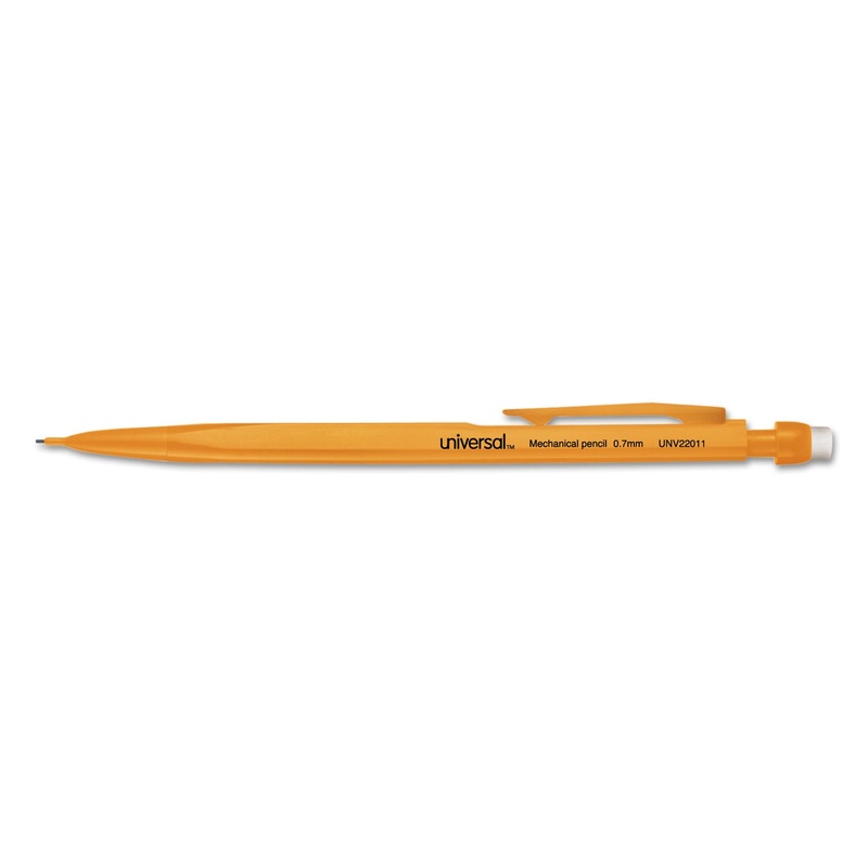 MECHANICAL PENCIL, 0.7 MM, HB (#2.5), BLACK LEAD, YELLOW BARREL, DOZEN