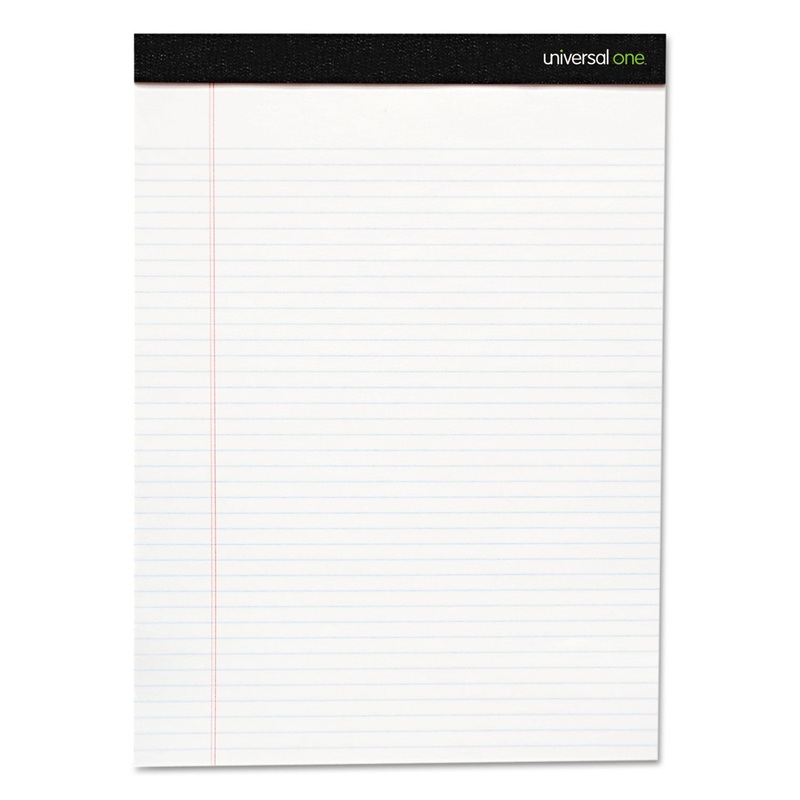 PREMIUM RULED WRITING PADS, WIDE/LEGAL RULE, 8.5 X 11, WHITE, 50 SHEETS, 12/PACK
