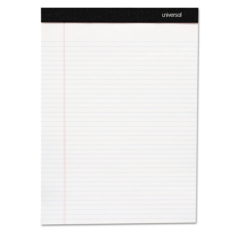 PREMIUM RULED WRITING PADS, WIDE/LEGAL RULE, 8.5 X 11, WHITE, 50 SHEETS, 6/PACK