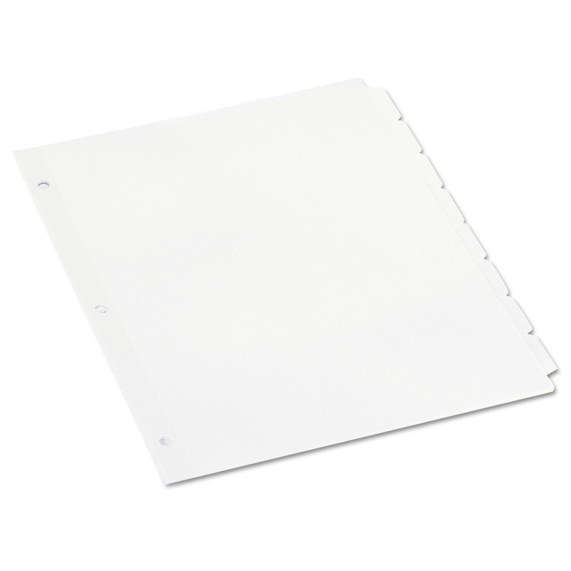 SELF-TAB INDEX DIVIDERS, 8-TAB, 11 X 8.5, WHITE, 24 SETS
