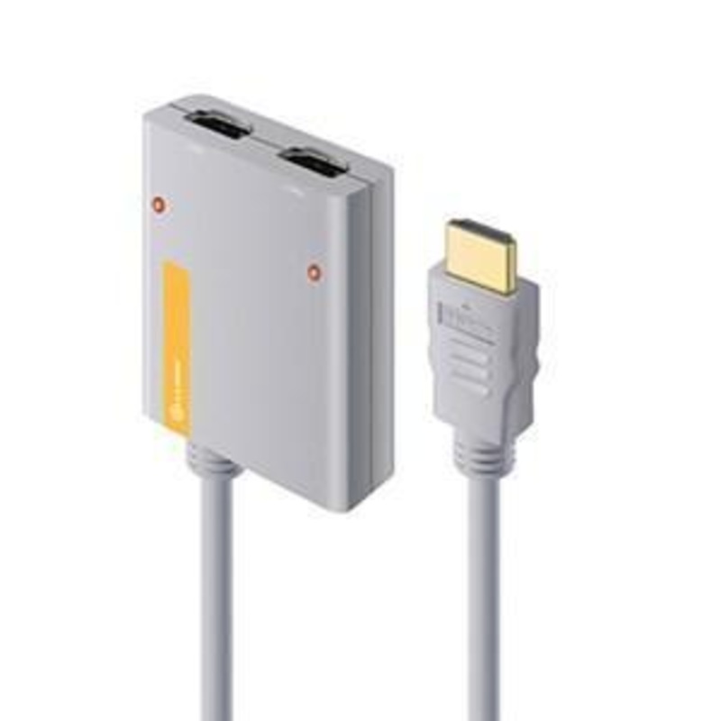 ALOGIC 2 PORT PORTABLE HDMI 2.0 4K SPLITTER WITH INBUILT 50CM HDMI CABLE