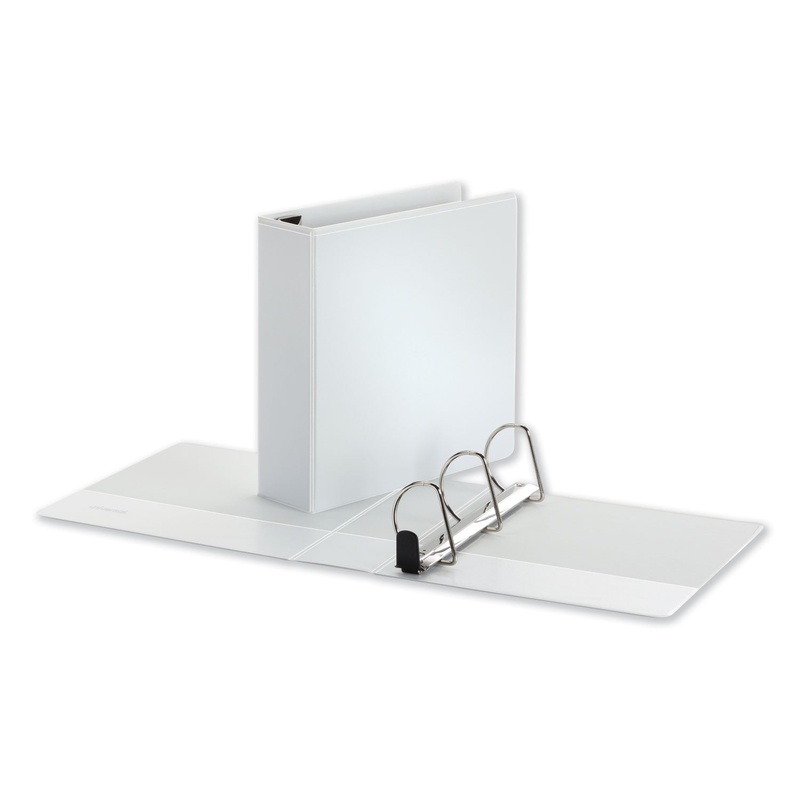 DELUXE EASY-TO-OPEN D-RING VIEW BINDER, 3 RINGS, 3″ CAPACITY, 11 X 8.5, WHITE