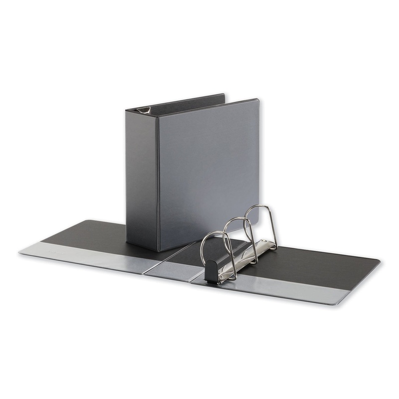 DELUXE EASY-TO-OPEN D-RING VIEW BINDER, 3 RINGS, 4″ CAPACITY, 11 X 8.5, BLACK