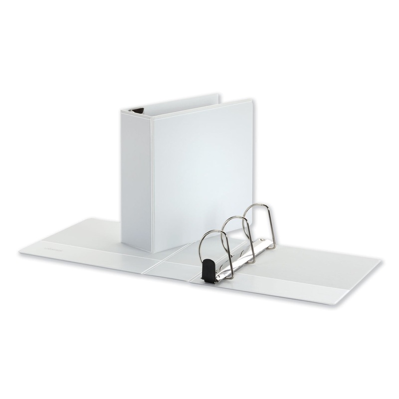DELUXE EASY-TO-OPEN D-RING VIEW BINDER, 3 RINGS, 4″ CAPACITY, 11 X 8.5, WHITE