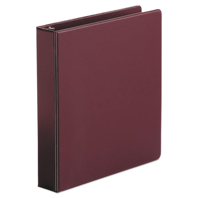 ECONOMY NON-VIEW ROUND RING BINDER, 3 RINGS, 1.5″ CAPACITY, 11 X 8.5, BURGUNDY