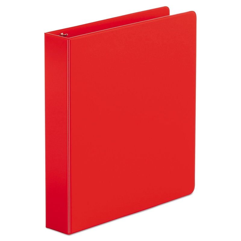 ECONOMY NON-VIEW ROUND RING BINDER, 3 RINGS, 1.5″ CAPACITY, 11 X 8.5, RED