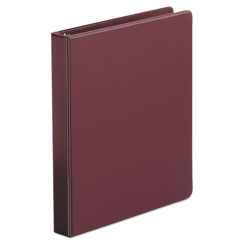 ECONOMY NON-VIEW ROUND RING BINDER, 3 RINGS, 1″ CAPACITY, 11 X 8.5, BURGUNDY