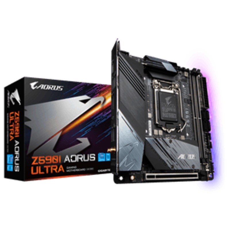 GIGABYTE Z590I AORUS ULTRA MINI-ITX FORM FACTOR INTEL LGA1200 2 X DDR4 DIMM 2 X M.2 LAN HD AUDIO MOTHERBOARD