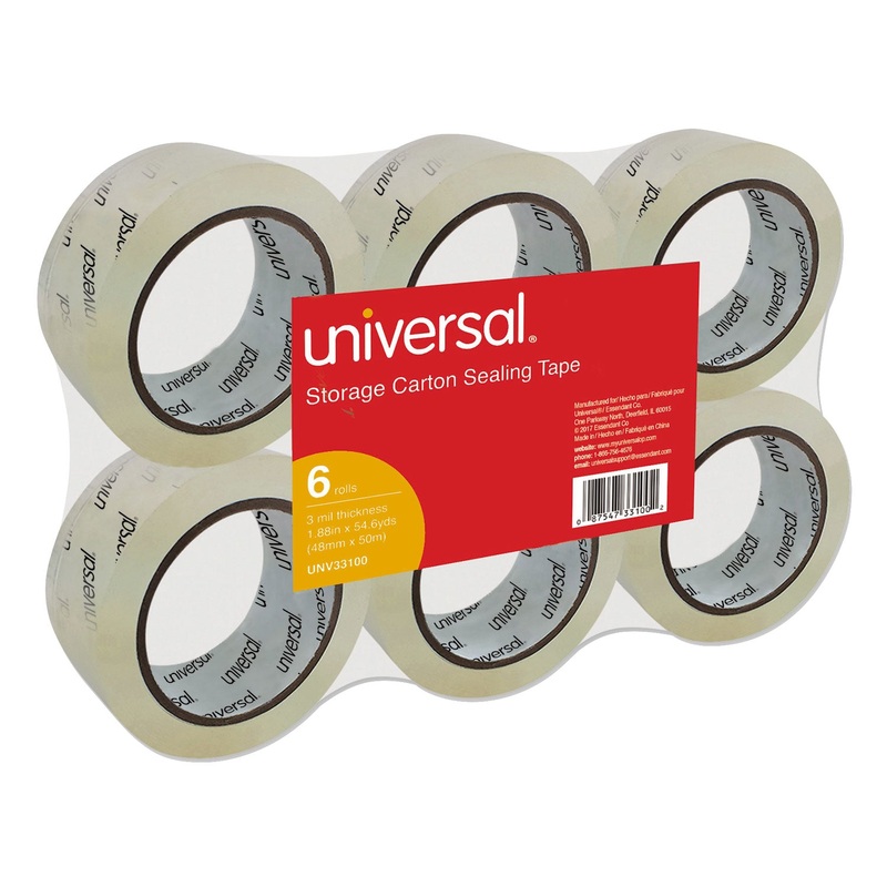 HEAVY-DUTY ACRYLIC BOX SEALING TAPE, 3″ CORE, 1.88″ X 54.6 YDS, CLEAR, 6/PACK