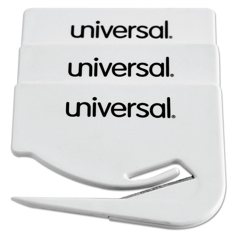 Letter Slitter Hand Letter Opener W/concealed Blade, 2 1/2″, White, 3/pack