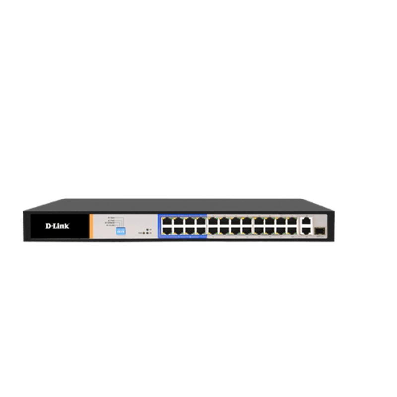 26-PORT POE SWITCH WITH 24 10/100MBPS POE+ PORTS (8 LONG REACH 250M) AND 2 GIGABIT UPLINKS WITH COMBO SFP. POE BUDGET 250W.