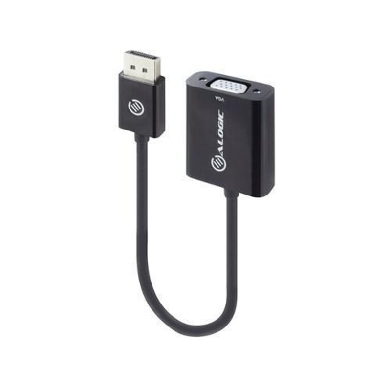ALOGIC ELEMENTS 20CM DISPLAYPORT TO VGA ADAPTER MALE TO FEMALE BLACK COMMERCIAL PACKAGING