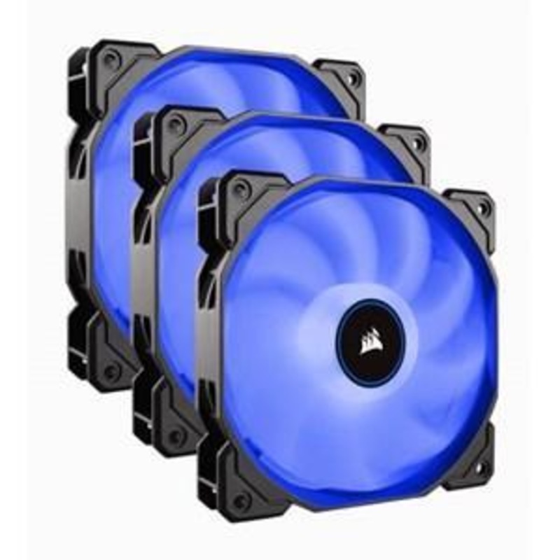 CORSAIR AF120 LED LOW NOISE COOLING FAN, TRIPLE PACK – BLUE PC COOLING
