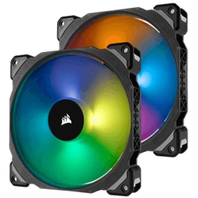 CORSAIR ML140 PRO RGB 140MM PREMIUM MAGNETIC LEVITATION RGB LED PWM FAN TWIN FAN PACK WITH LIGHTING NODE PRO CONTOLLER