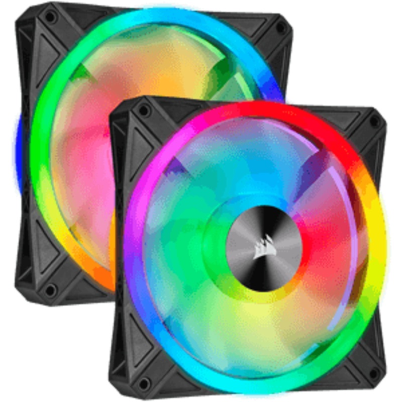 CORSAIR QL SERIES QL140 RGB 140mm RGB LED FANS – DUAL PACK WITH LIGHTING NODE CORE