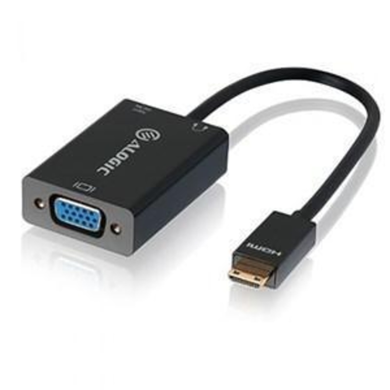 ALOGIC 15CM MINI HDMI TO VGA ADAPTER WITH 3.5MM AUDIO MALE TO FEMALE (FULL HD 1920 X 1080)