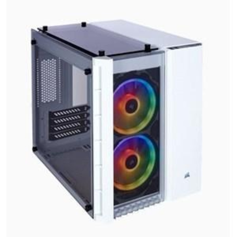 CORSAIR CRYSTAL SERIES 280X RGB TEMPERED GLASS M-ATX PC CASE – WHITE